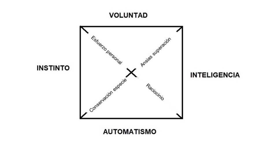 La pirámide y las cuatro facetas del ser humano