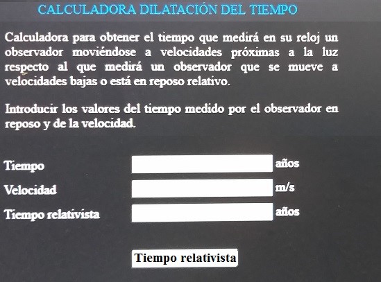 Calculadora del Tiempo relativista