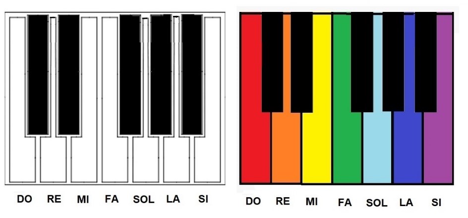 Figura. El teclado y su cromatismo